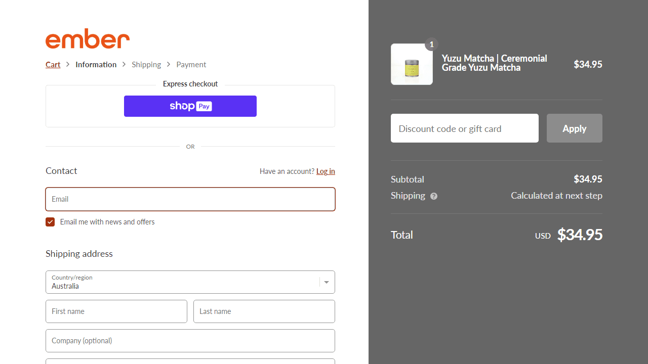How to apply Ember coupon code